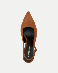 Callie Suede Slingback Pump in Caramel