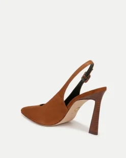 Callie Suede Slingback Pump in Caramel