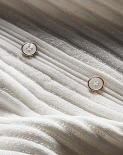 Calliope Ribbed Cardigan in Off-White