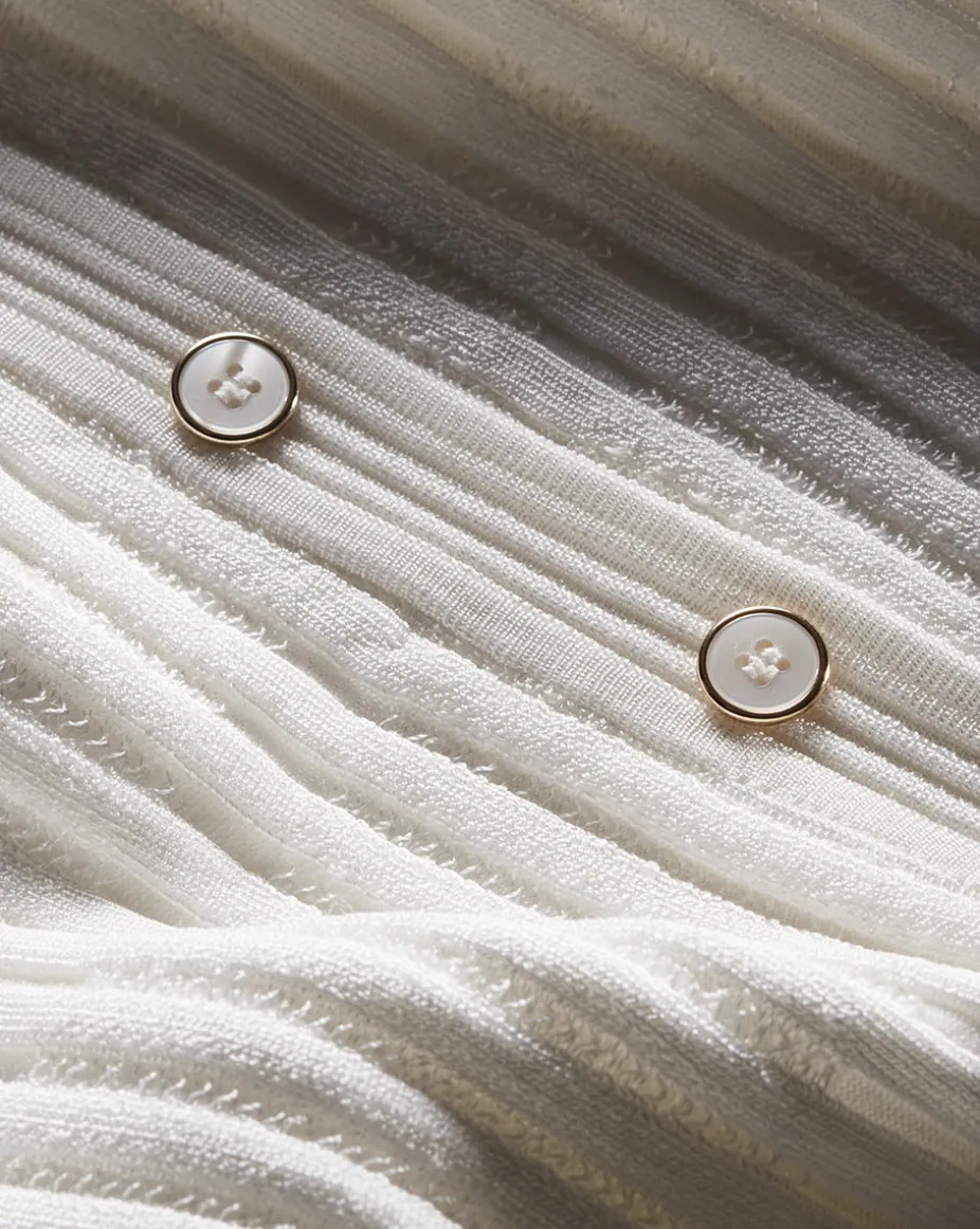 Calliope Ribbed Cardigan in Off-White