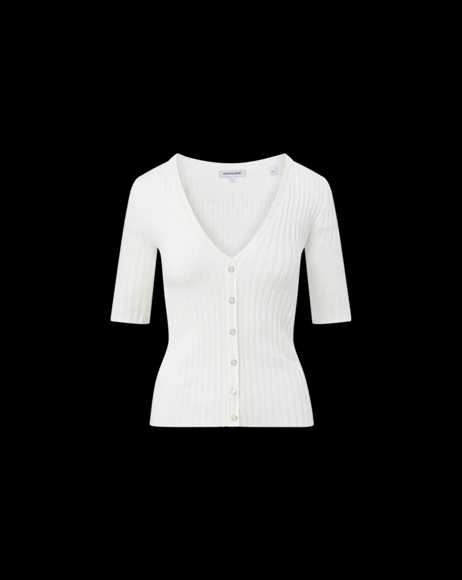 Calliope Ribbed Cardigan in Off-White