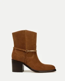 Camden Suede Bootie in Caramel