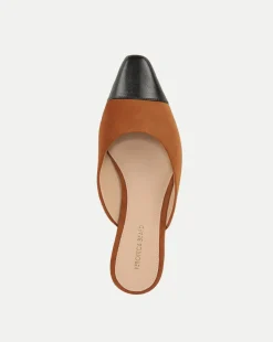 Carlotta Suede Flat in Black/Caramel