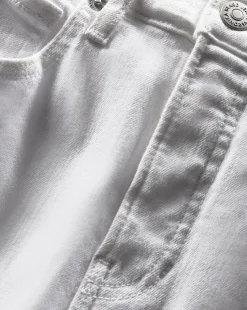 Carly Raw Hem Kick-Flare Jean in White