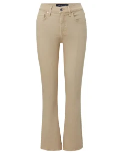 Carolina Khaki High-Rise Crop-Flare Jean