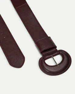 Carolina Leather Belt in Wine