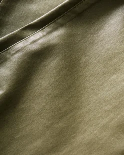 Carson Coated Off-Duty Kick-Flare Jean in Army High Gloss