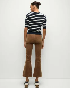 Carson Corduroy Kick-Flare Jeans in Brown