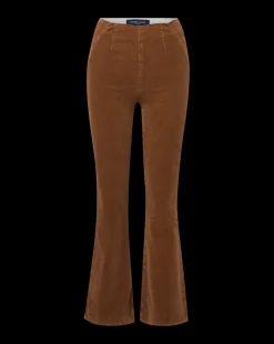 Carson Corduroy Kick-Flare Jeans in Brown