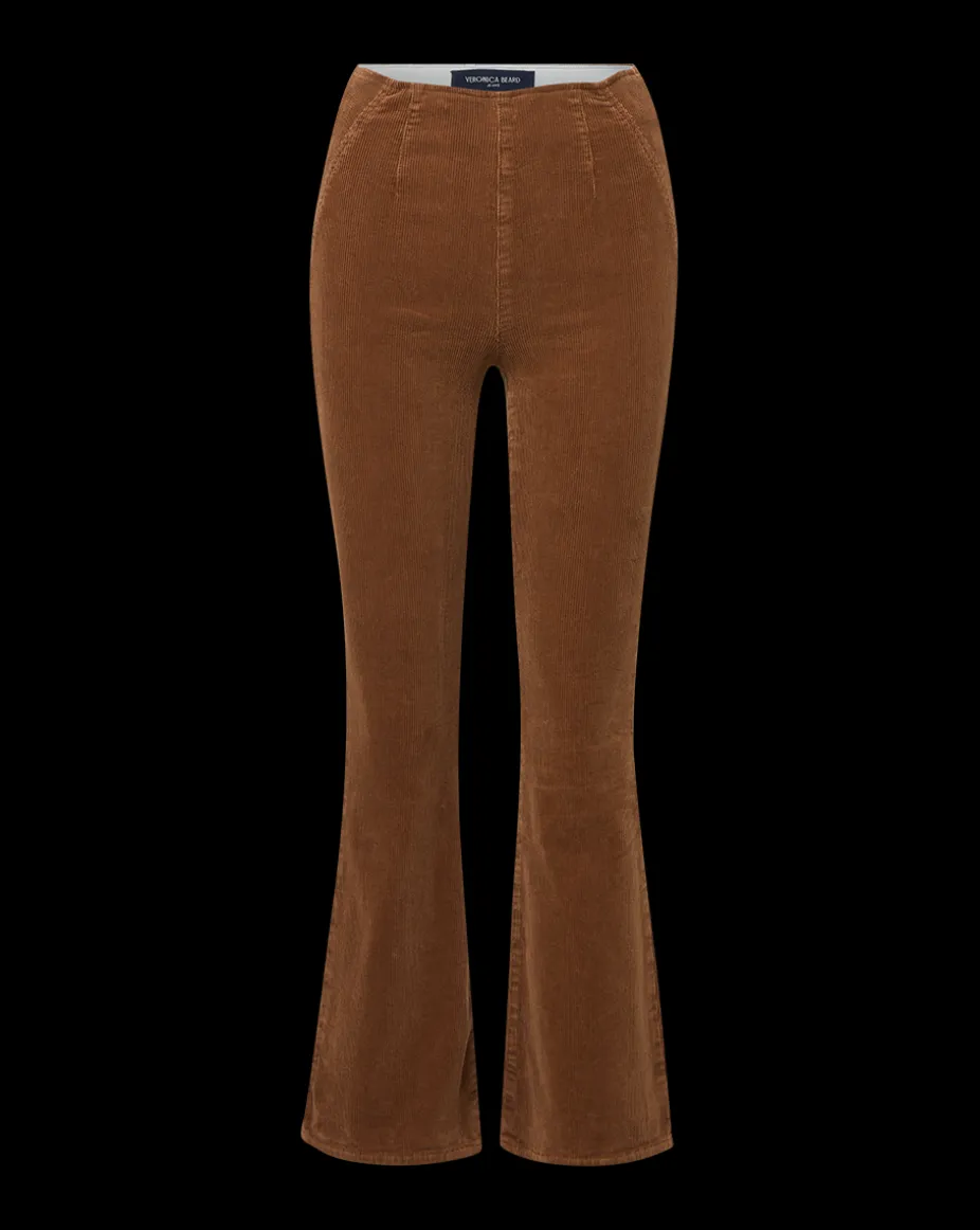 Carson Corduroy Kick-Flare Jeans in Brown