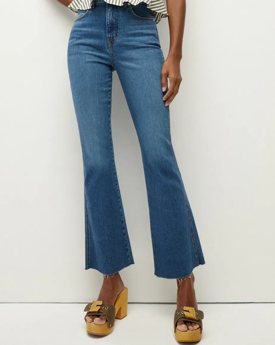 Carson Raw Hem Kick-Flare Jean in Serendipity