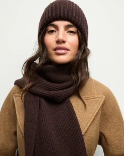 Cashmere Foldover Beanie in Dark Chocolate