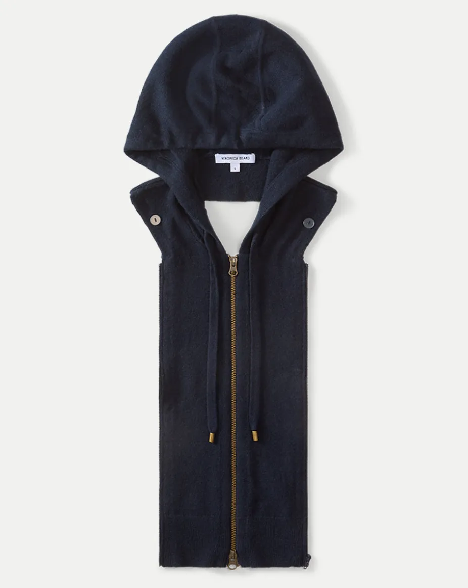 Cashmere Hoodie Dickey Insert in Navy