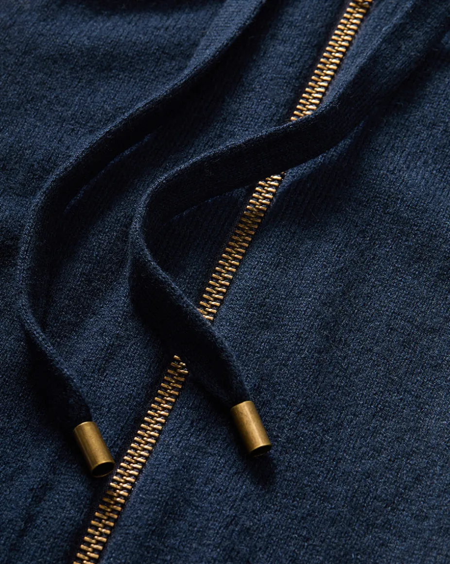 Cashmere Hoodie Dickey Insert in Navy
