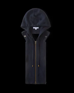 Cashmere Hoodie Dickey Insert in Navy