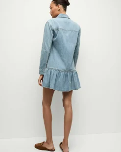 Catherine Denim Dress in Pebble Stone