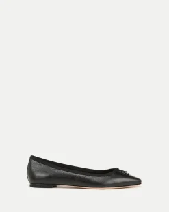 Catherine Leather Ballet Flat in Black