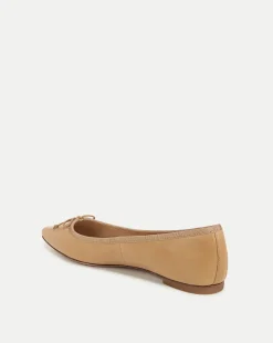 Catherine Leather Ballet Flat in Natural