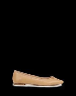 Catherine Leather Ballet Flat in Natural
