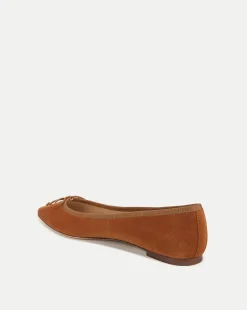 Catherine Suede Ballet Flat in Caramel