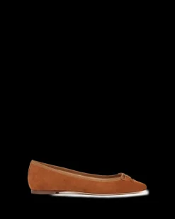 Catherine Suede Ballet Flat in Caramel