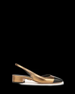 Cecile Cap-Toe Leather Slingback
