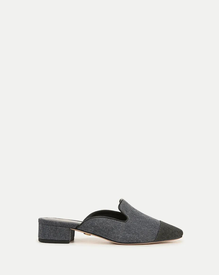 Cecile Denim Cap-Toe Mules