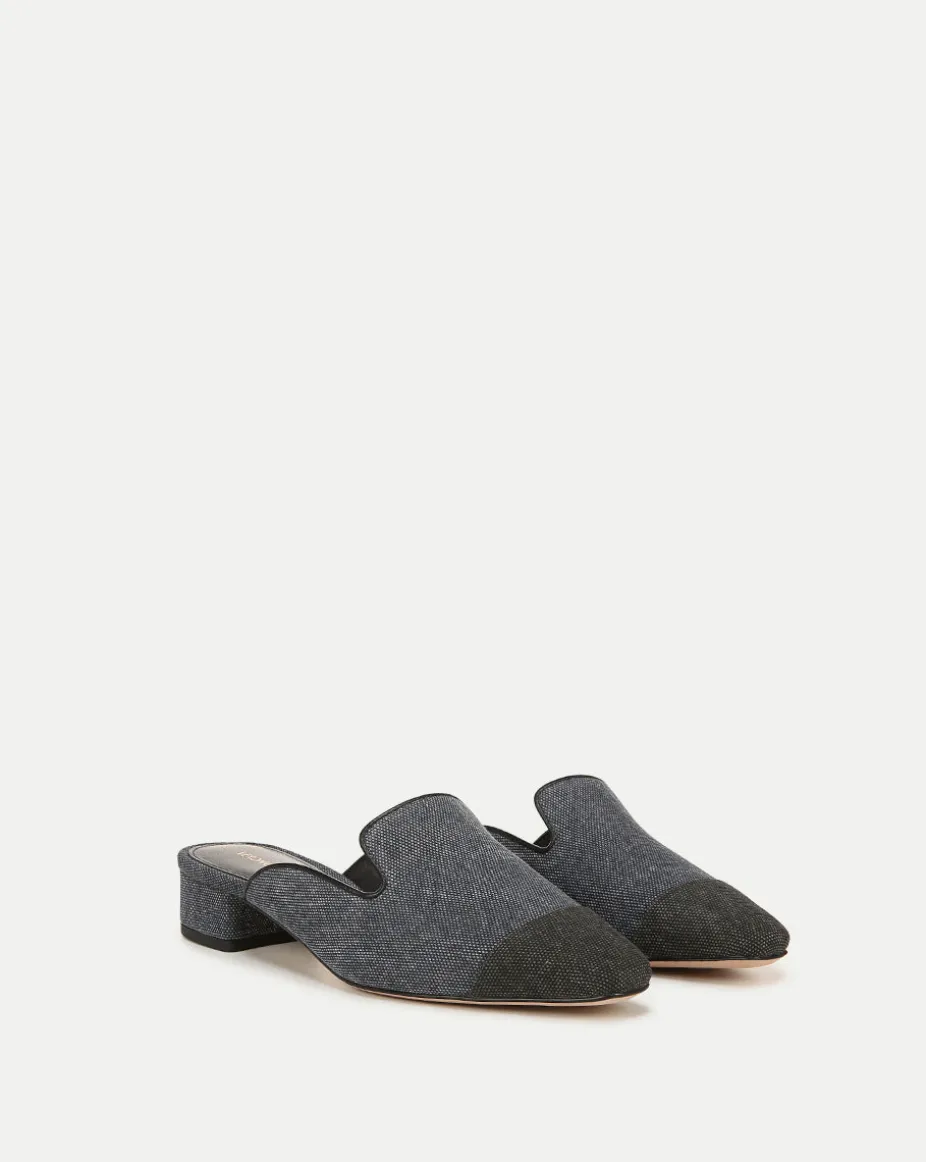 Cecile Denim Cap-Toe Mules