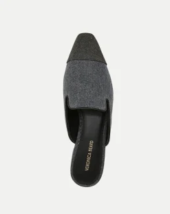 Cecile Denim Cap-Toe Mules