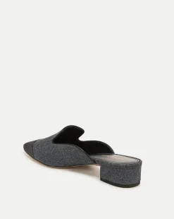 Cecile Denim Cap-Toe Mules