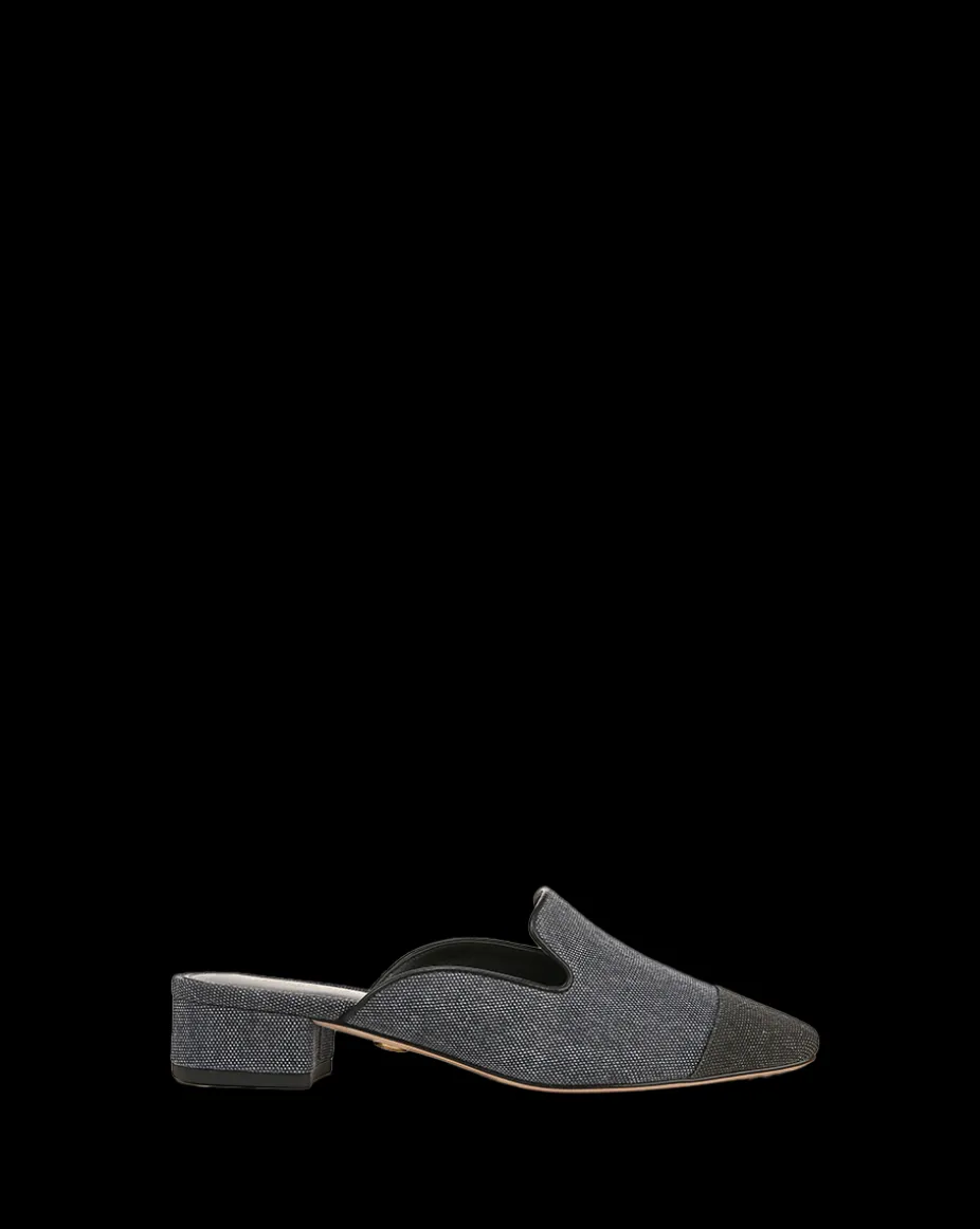 Cecile Denim Cap-Toe Mules