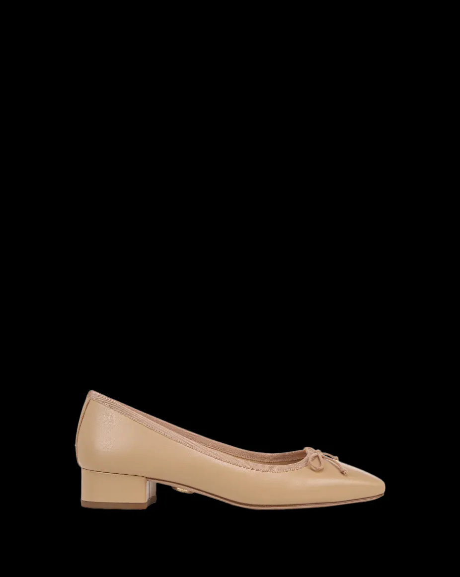 Cecile Leather Ballet Pump in Bisque