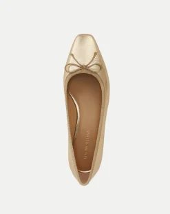 Cecile Metallic Leather Ballet Pumps