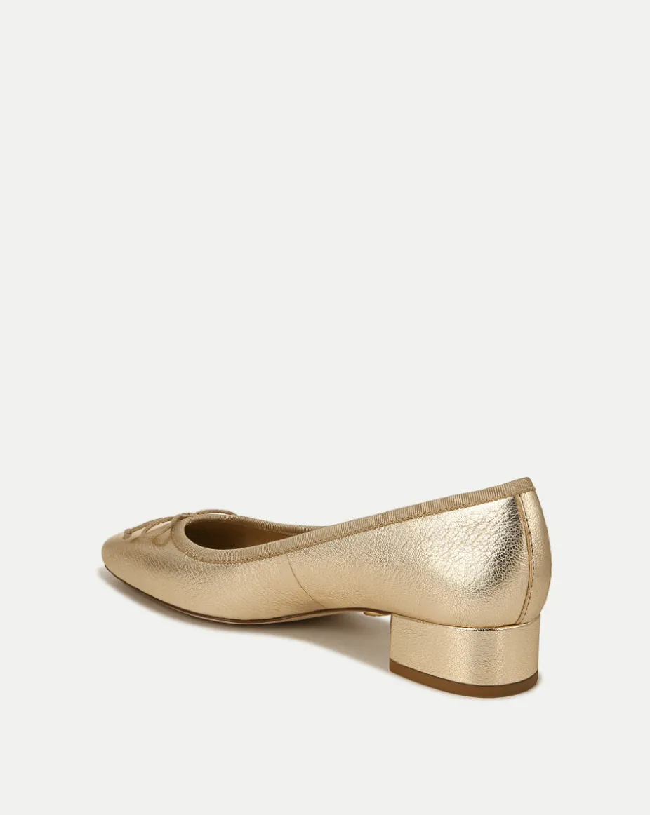 Cecile Metallic Leather Ballet Pumps