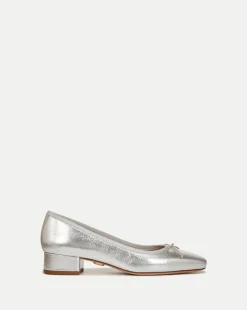 Cecile Metallic Leather Ballet Pumps
