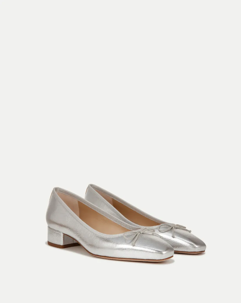 Cecile Metallic Leather Ballet Pumps