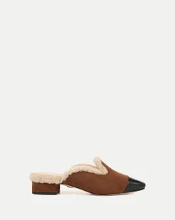 Cecile Shearling Mule in Cedar