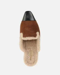 Cecile Shearling Mule in Cedar