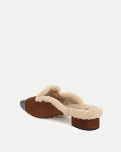 Cecile Shearling Mule in Cedar