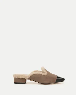 Cecile Shearling Mule in Taupe
