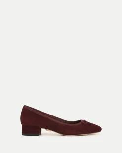 Cecile Suede Ballet Pump in Acai