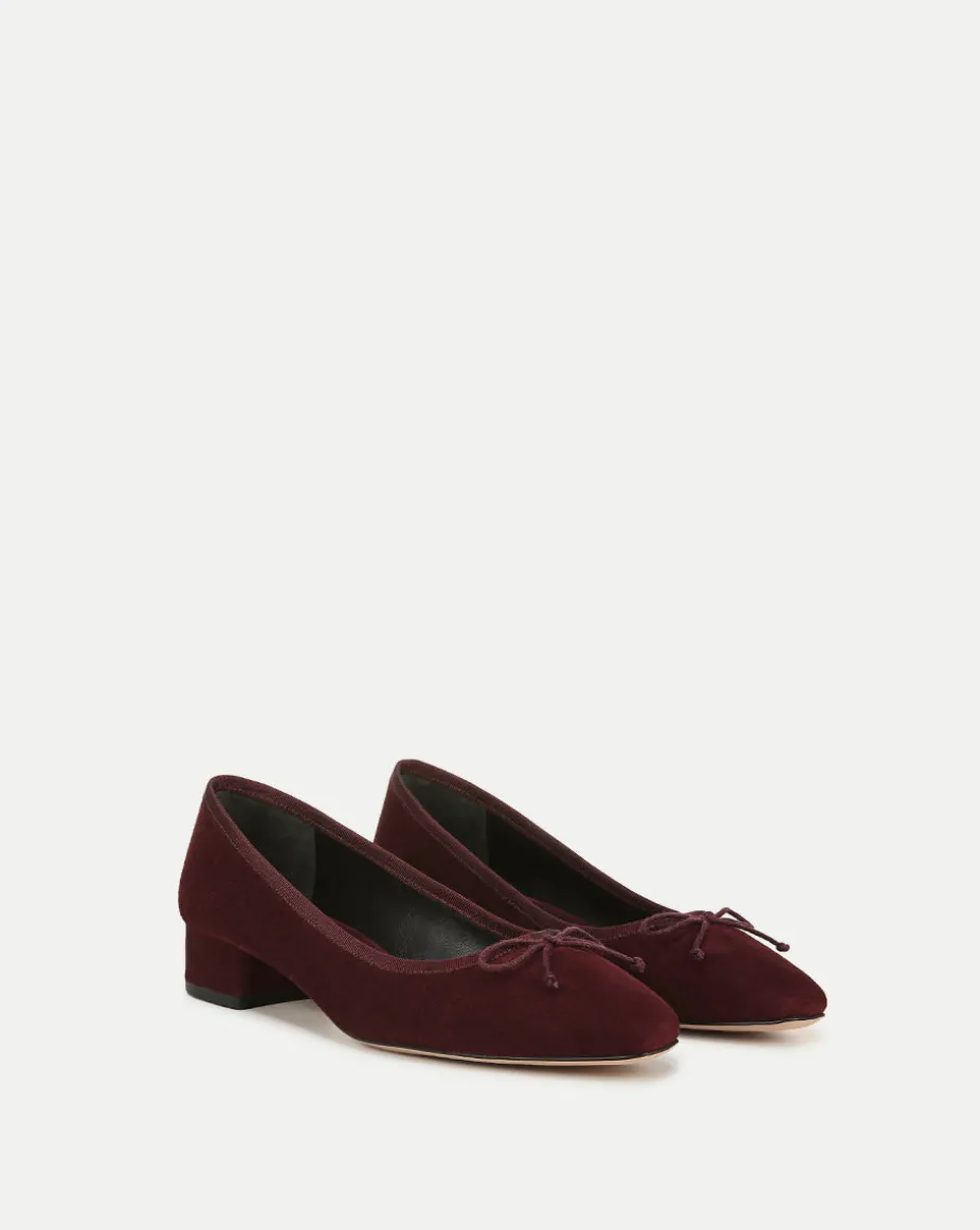 Cecile Suede Ballet Pump in Acai