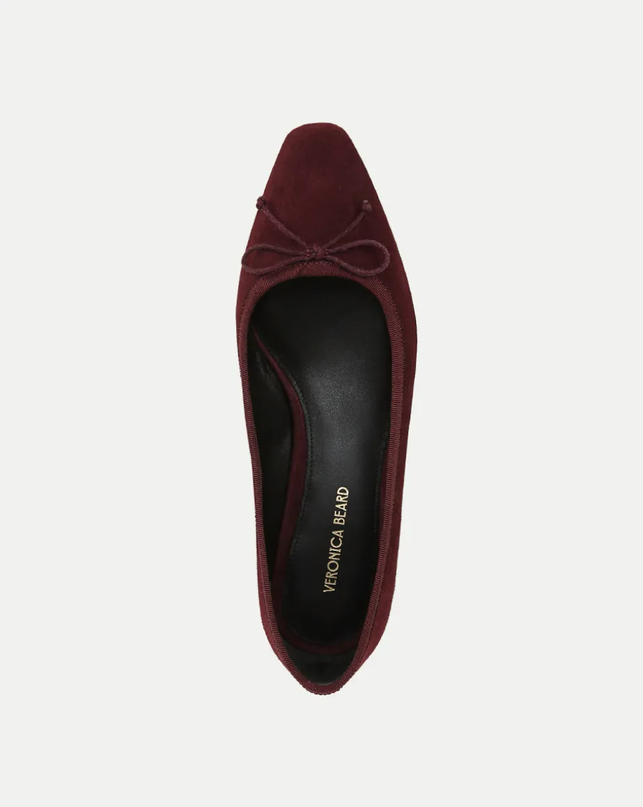 Cecile Suede Ballet Pump in Acai