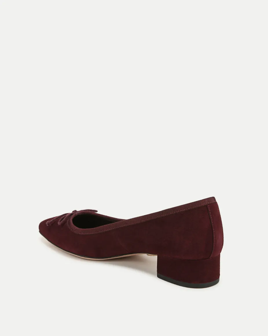 Cecile Suede Ballet Pump in Acai