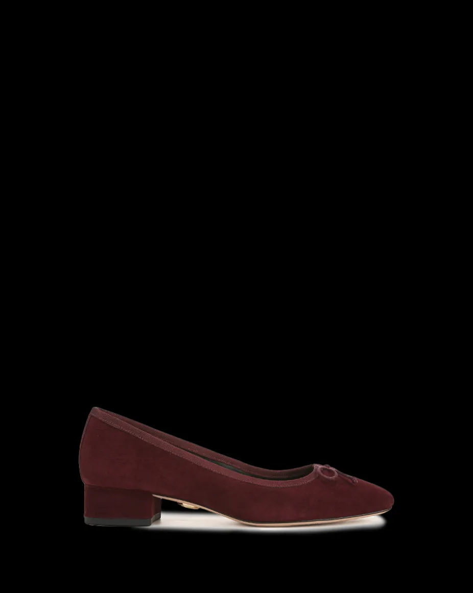 Cecile Suede Ballet Pump in Acai