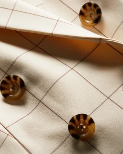 Charleston Plaid Dickey Jacket in Ecru/Deep Ochre