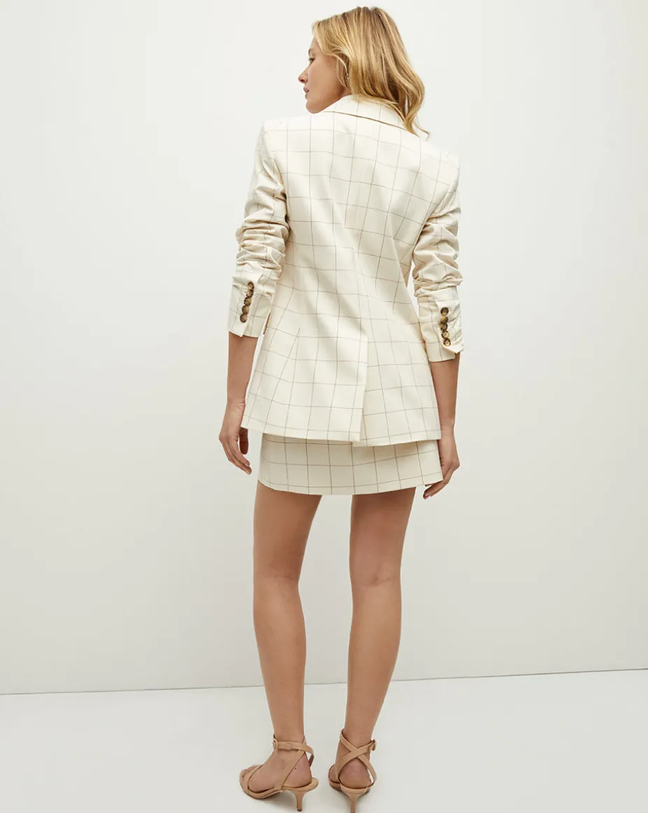 Charleston Plaid Dickey Jacket in Ecru/Deep Ochre