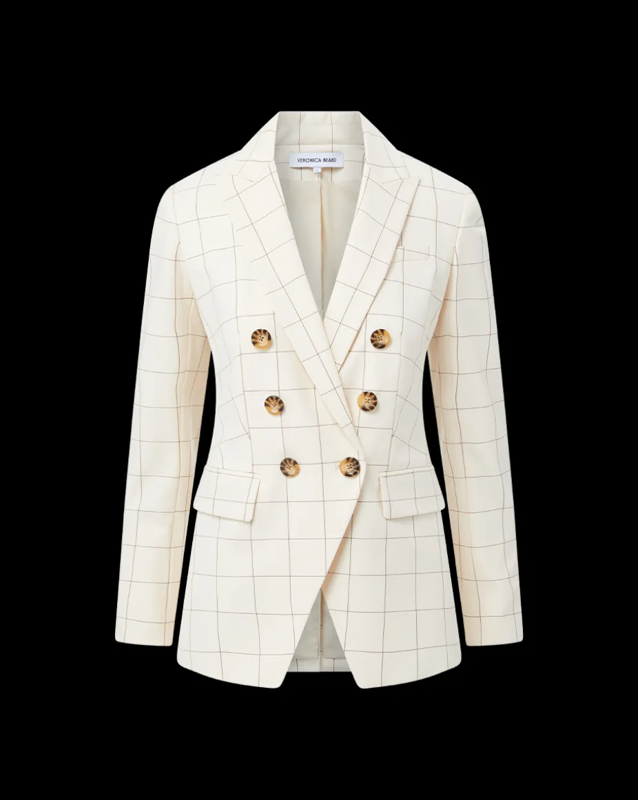 Charleston Plaid Dickey Jacket in Ecru/Deep Ochre