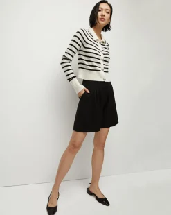 Cheshire Cashmere Cardigan in Off-White/Black