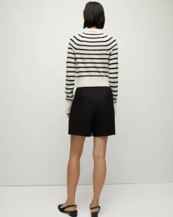 Cheshire Cashmere Cardigan in Off-White/Black